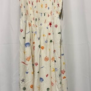 Asymmetrical Dress with Colorful Sea Life Print